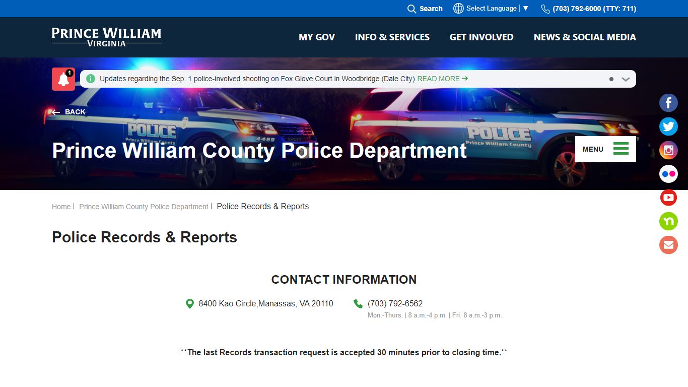 Police Records & Reports - Prince William County, Virginia